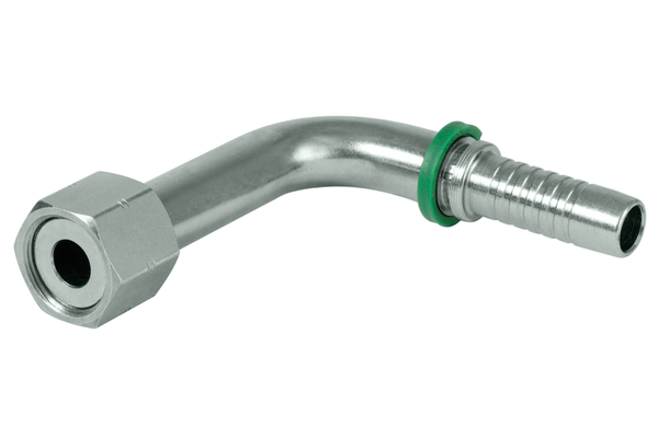 Indstik 1/4" - 9/16" ORFS 90° lang med omløber
